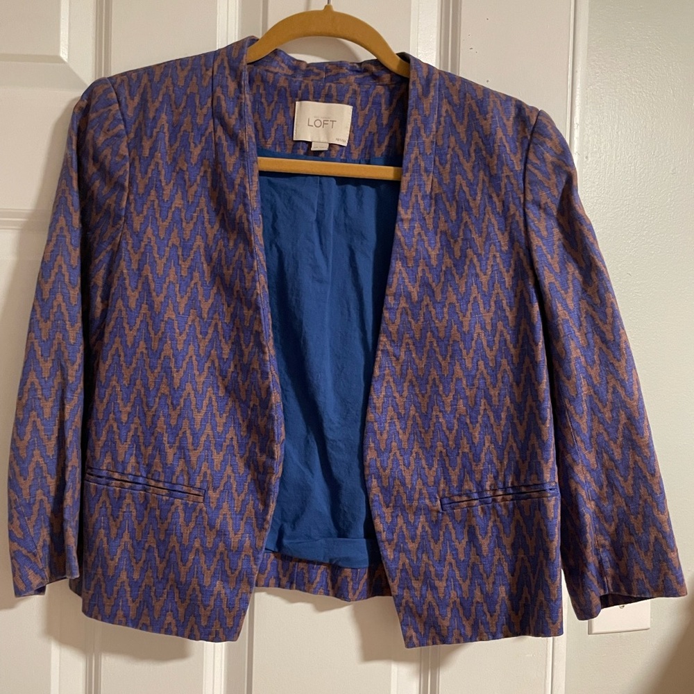 Ann Taylor LOFT purple print blazer